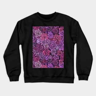 Succulent garden in pink and violet Crewneck Sweatshirt